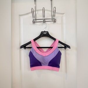 Pink and purple popfit sports bra size small!
